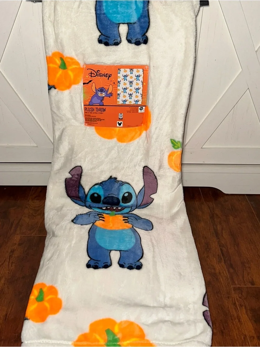 Disney Stitch Pumpkin Plush Throw Blanket